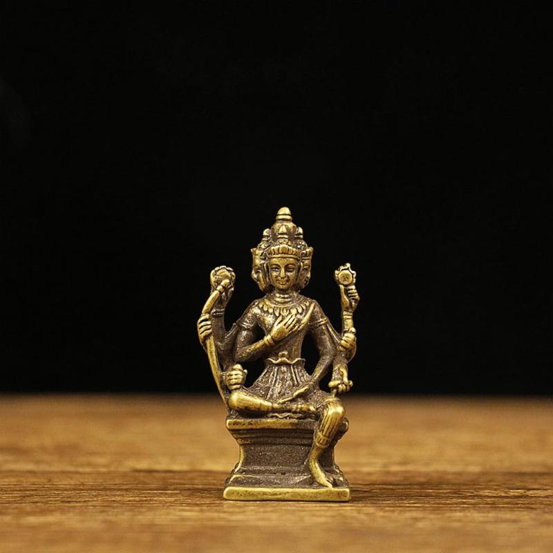 仏像 梵天(ぼんてん) 5.5cm（真鍮仏/古色）ミニチュア仏像 金属像置物 buddha statue【DFJLWKE】