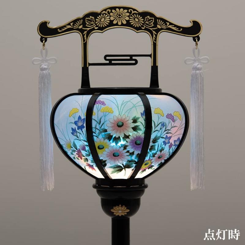 仏壇屋 滝田商店 盆提灯 盆ちょうちん 回転 霊前灯 1号 「平安」6611(一対)高さ37cm×巾14cm 置き提灯 証明書付