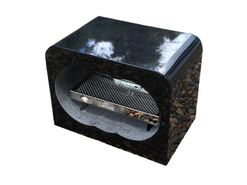 黒御影石香炉・香皿付。古い香炉を手軽に交換。使いやすいサイズを追求しました。標準香皿（小）付き。..