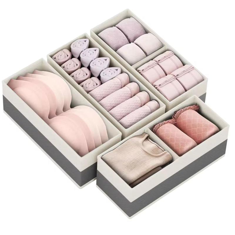 VERONLY 下着 収納 下着収納ボックス 折り畳み下着収納ケース 靴下収納 引き出し収納オーガナイザー 仕切りボックス 小物収納 省スペース ブラジャー ネクタイ 下着 靴下 スカーフ 収納に適