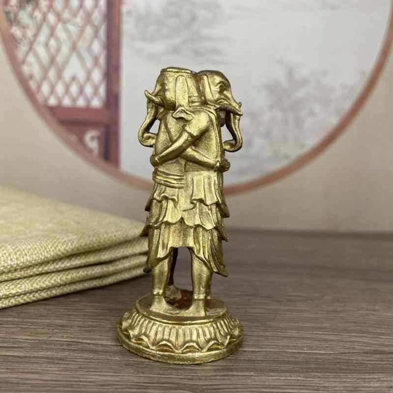 歓喜天 仏像【守り本尊】7.5cm ブロンズ像 聖天 ガネーシャ 真鍮製 ミニチュア仏像