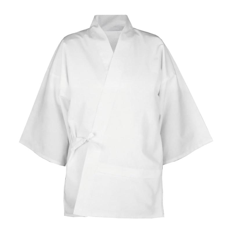 楽天ビーチドロップ白衣 無地 ファスナーポケット付