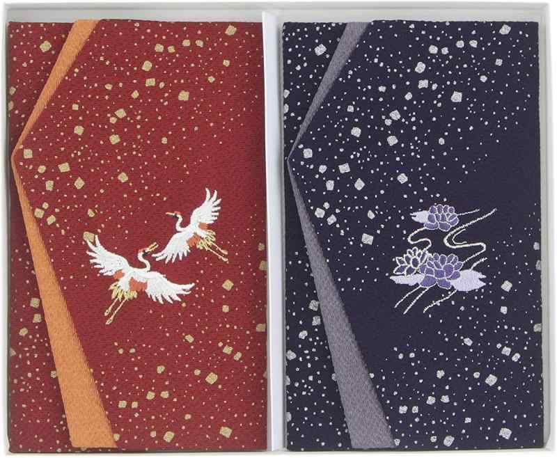 大興産業 ふくさ エステルちりめん彩刺繍入り 金封ふくさ 慶弔セット 日本製 エンジ/パープル 784
