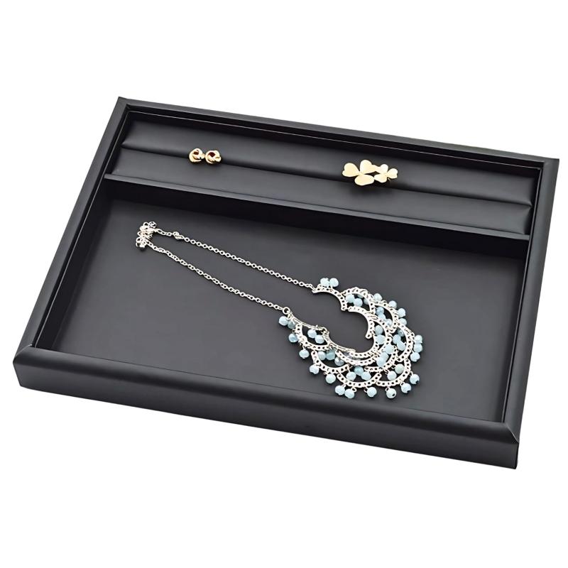 Charmoon ジュエリートレイ アクセサリートレイ PUレザー リング溝付き トレー 業務用 30x22x3cm...