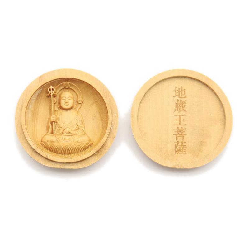 栗田こだわり仏像 【守り本尊】 地蔵菩薩(円形香合仏[懐中仏]）守り本尊 子供（直径3.5cm） ツゲ製高級木彫り 17761サイズ/直径3.5cm材質：柘植（ツゲ）生産国：中国