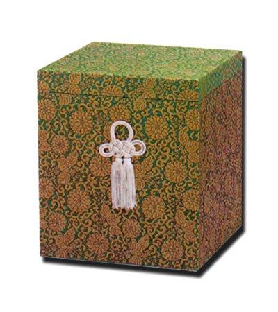 上金張箱 ヌキナシ箱/緑 / 5寸用 / 骨箱 骨壷 カバー/直葬 家族葬 分骨 手元供養 納骨 ペット 可