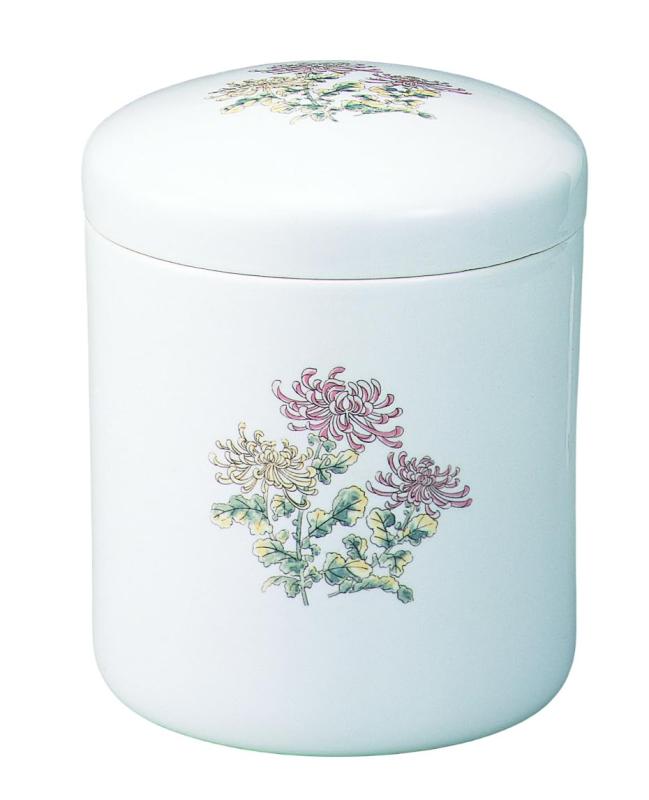 骨壺 花柄 菊 [ 6寸 ] | 仏具 仏壇用品 手元供養 骨壷サイズ 6寸 寸法[約 18 x 21cm ]寸法により、デザインの雰囲気が少し変わる場合があります。