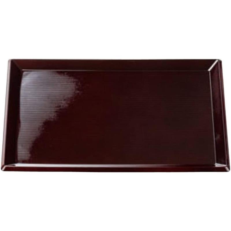 J-kitchens お盆 尺2新千筋利休 盆 溜SL(約 36.2 x 26.4 x 1.8cm) 日本製