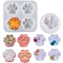 BOHALUU(ボハル) シリコンモールド 猫の肉球 レジン型 肉球 ライト穴付き UVレジン 猫足 DIY 手芸品 抜き型 手作り 猫の肉球 4個