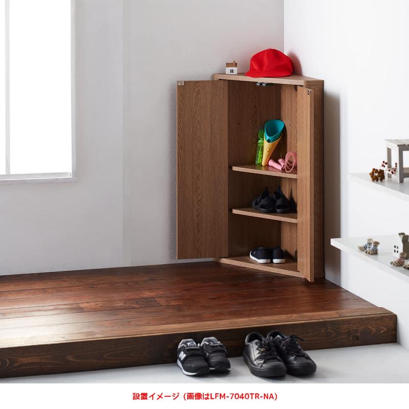 朝日木材加工(Asahiwood) ストッカー L-forme トライアングルストレージ 幅39cm 奥行28.3cm 高さ70cm ナチュラル トイレ収納 ルーター収納 玄関収納