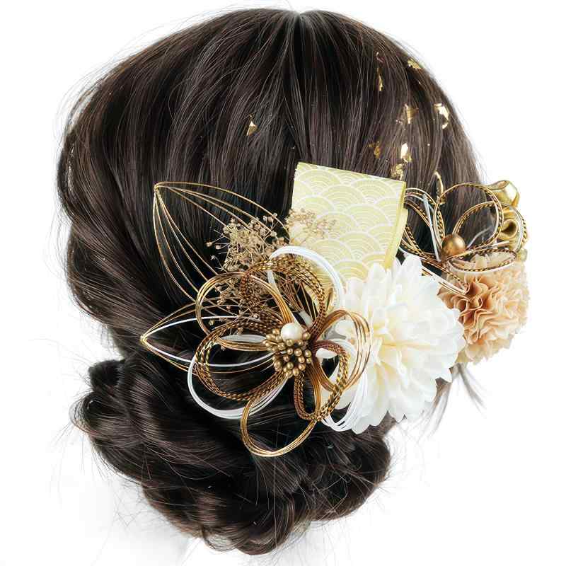 髪飾り 成人式 ヘアアクセサリー 造花飾り バドフラワー 和玉 水引花 ミリオンスター 菊 縄リボン 七五三 結婚式 入学式 花火大会 浴衣 豪華 着物 和装小物