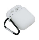 藤本電業 AirPods ケース シリコン製 カラビナ付き ホワイト