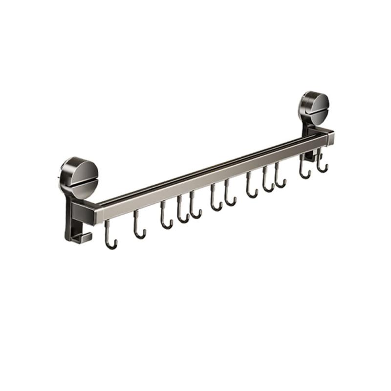 キッチンツールフック 吸盤式 炭素鋼+ABS キッチンラック 強力粘着 軽量 防水防錆 調理器具 キッチン用品ラック 鍋蓋置き 穴あけ不要 壁掛け 可動式フック 台所収納 強い収納力 可動式 簡単