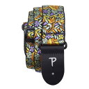 P Perri's Leathers Ltd.. - ギターストラップ - ナイロン - オレンジイエロー花柄 - 調節可能 - アコースティック/ベース/エレ...