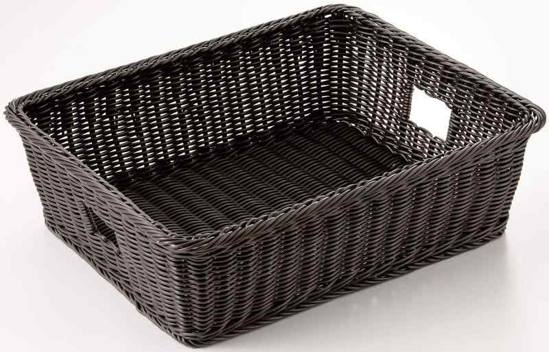 萬洋 樹脂 脱衣かご 手付 ダークブラウン