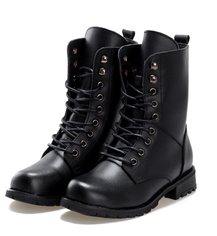 [ジルア] レースアップ ショート 卒業式 ブーツ 22.0cm ～ 26.5cm ローヒール 靴 紐 ブラック レディース 成人式 卒業 袴 #062