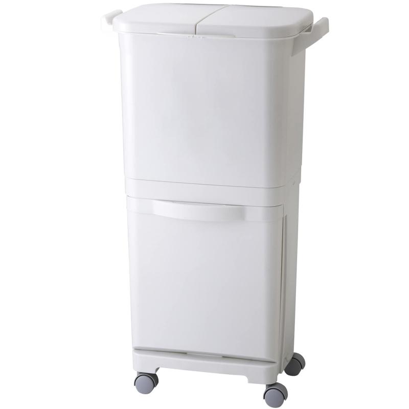 リス 分別 ゴミ箱 縦型分類ワゴンペール グレー 45L H&amp;H 日本製 45W