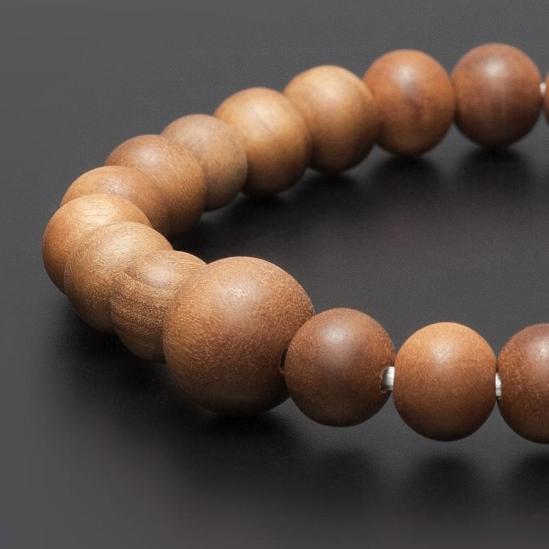 仏壇屋 滝田商店 特選腕輪念珠 木玉ブレス インド白檀 8mm玉(尺二玉)数珠ブレスレット・お守り・香木・ブレス数珠・念珠ブレスレット・腕輪数珠【滝田商店発行 証明書付】