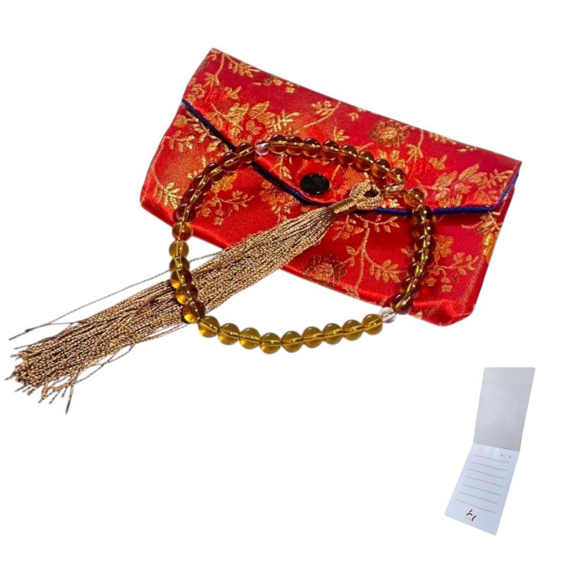 数珠 男性用念珠 ＋ お念珠袋（ボタンタイプ） 略式仏具 冠婚葬祭 法要 お通夜 葬儀 法事 ACTYUKオリジ..