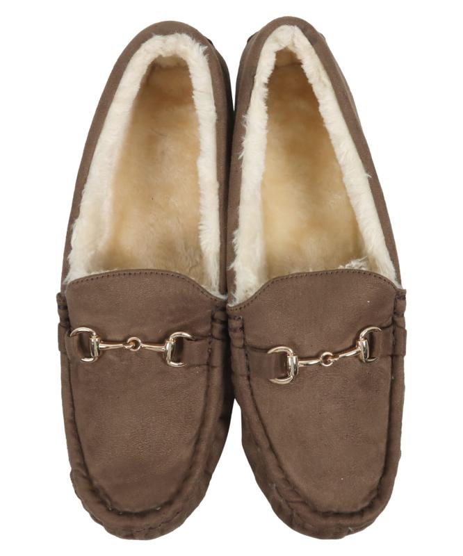 [神戸レタス] モカシン ムートン 内側ファー 靴 ビット付き 防寒 冬 もこもこ カジュアル ブーツ シューズ [H568]