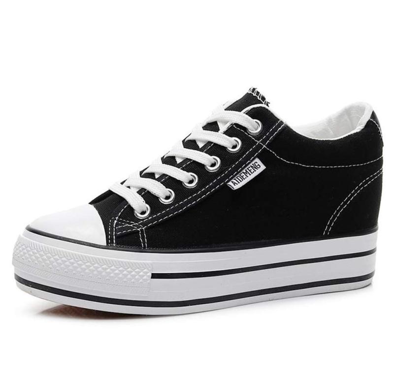 [Ksila] レディース スニーカー 厚底 シューズ 軽量 レースアップ キャンバススニーカー インソール 美..