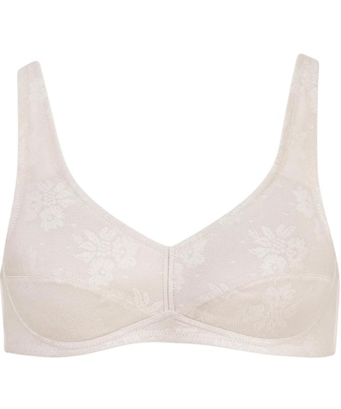 [ワコール] ノンワイヤーブラ 綿混柄メッシュ素材 くいこみにくい(ストラップ・アンダー・バック上辺) ラクなつけごこち ワイヤレス ブラ BHK125 レディース