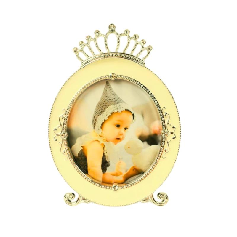 [unomarl]写真立て 小型 ミニサイズ フォトフレーム 卓上 スタンド 北欧 キラキラ 楕円 記念日 ブライダル 赤ちゃん ベビー ウエディング(2.0)