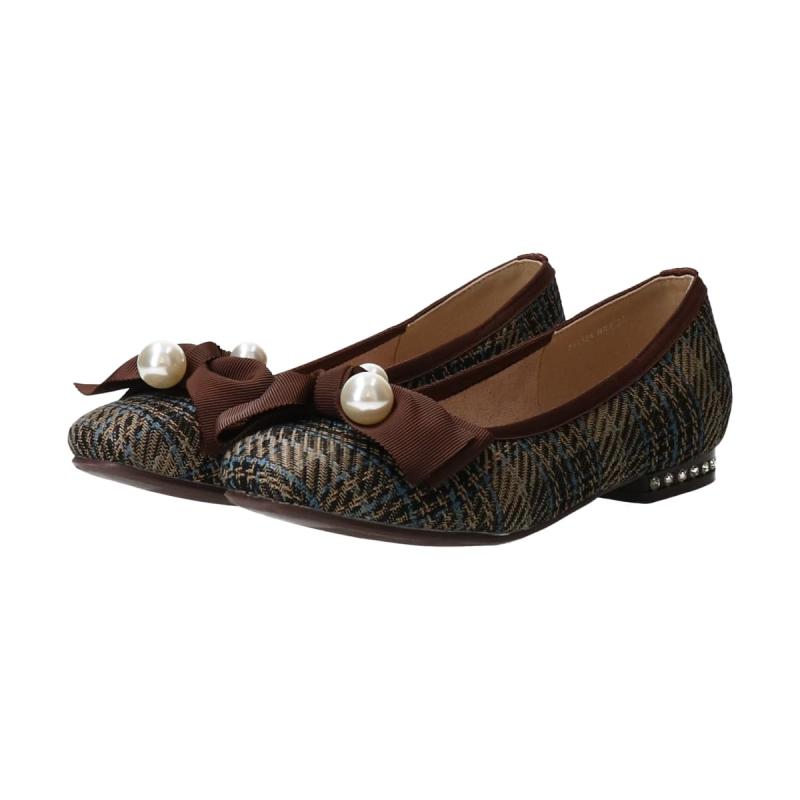 [ブリジットバーキン] パンプス ビッグパールリボンフラットシューズ541528 レディース