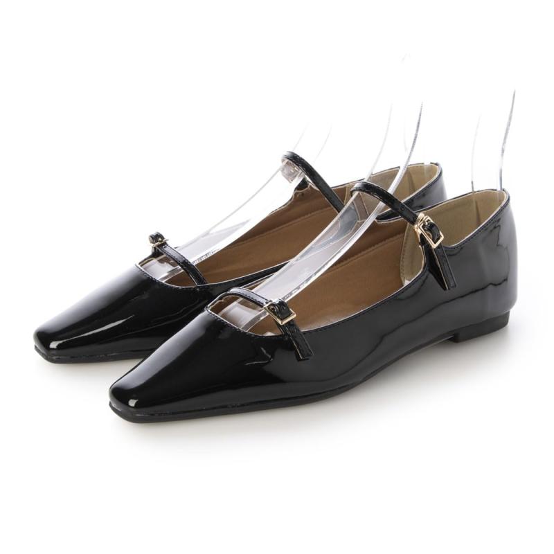 [イーボル] パンプス ソフトダブルストラップフラットパンプス レディース IZ5775