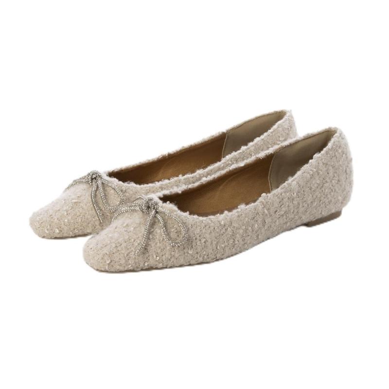 [イーボル] パンプス スクエアリボンフラットパンプス レディース IZ5773