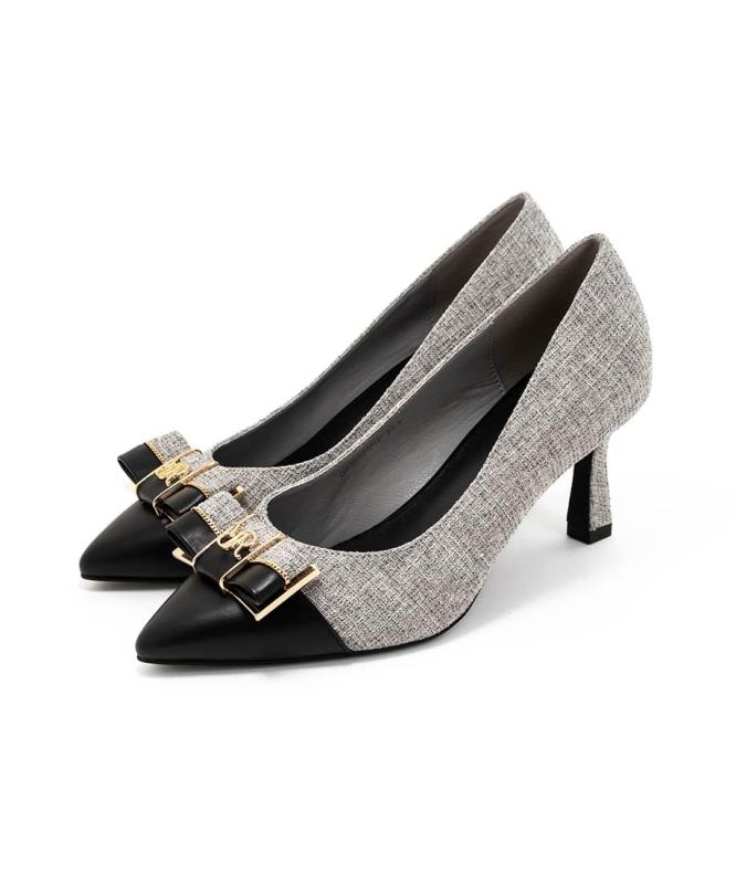 [ランダ] パンプス 【走れる美脚パンプス】コンビマテリアルリボンフィットパンプス レディース DP36060