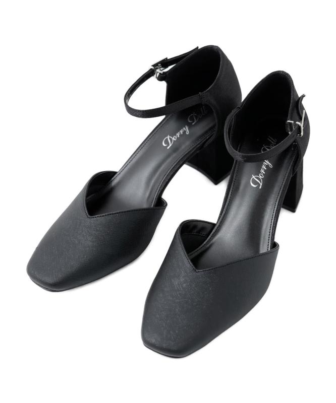 [niana] 結婚式 パンプス パーティーシューズ スクエアトゥ フェイクレザー 合皮 サテン na0030005731