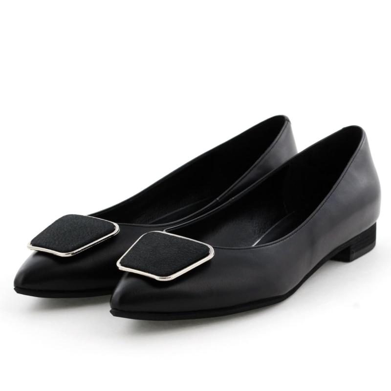 [ヒミコ] パンプス HIMIKO/ヒミコ/スクエアバックルフラットパンプス/641102 レディース 641102