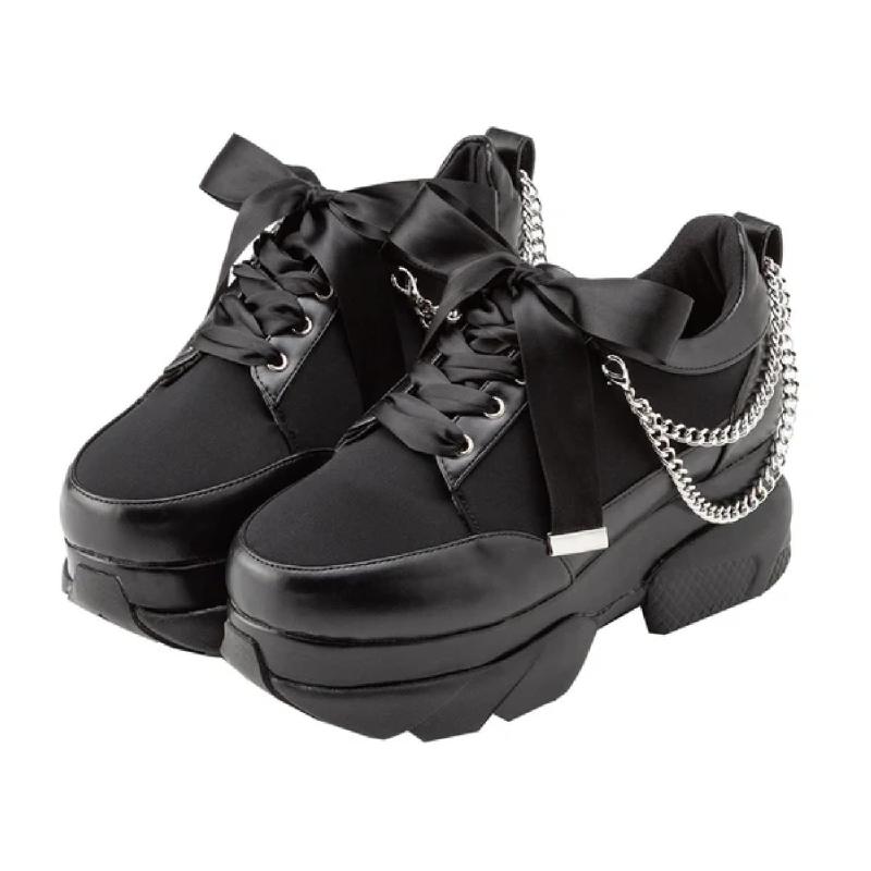 ディアマイラブ（DearMyLove） レディース 地雷系 量産型 靴 2連パールスニーカーパンプス 夢展望パンプス