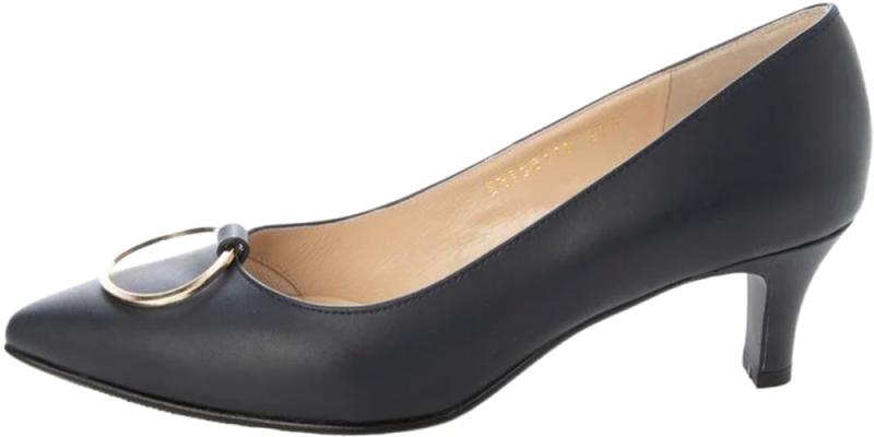 [エイゾー] 防水レザーリングモチーフポインテッドパンプス EN15011R レディース