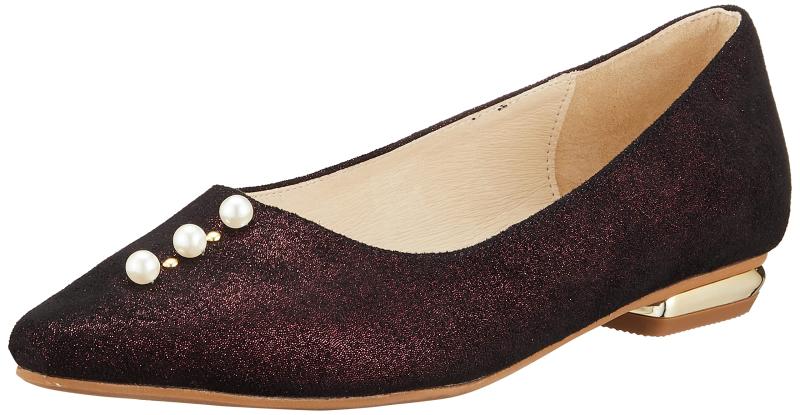 [オリエンタルトラフィック] パンプス ポインテッドトゥ フラット 大きいサイズ 小さいサイズ 歩きやすい パール 結婚式 ドレス R-2014 レディース