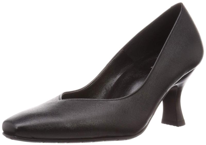 SUCCESS WALK(サクセスウォーク) レディース スクエアトゥ ヒール7cm E~EE 牛革 ファブリック柄 WIN670ワコール パンプス