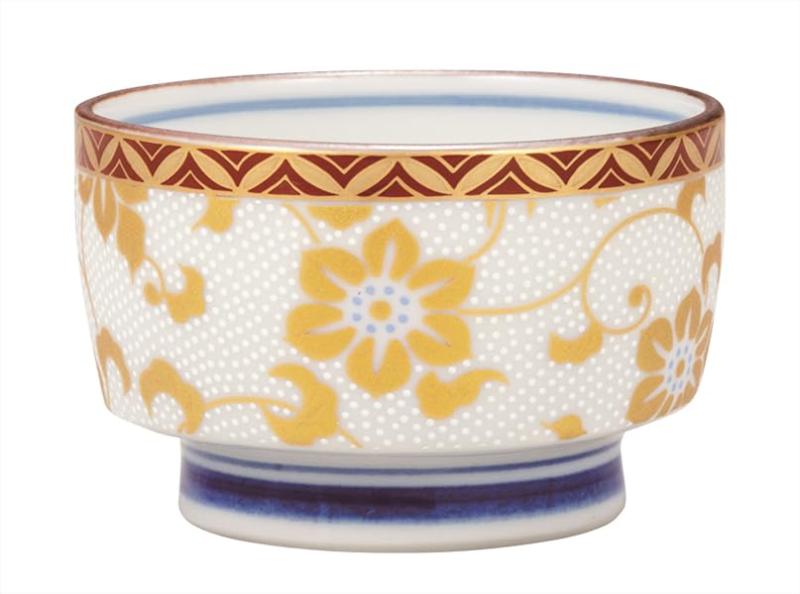 九谷焼いわたや ぐい呑・白粒鉄仙 K9-1209