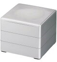 J-kitchens 重箱 3段 5.5寸 彩 お重箱 銀 16.7cm x 16.7cm x 14.8cm 日本製