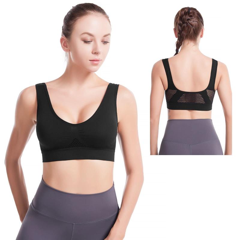 [THREEGUN] スポーツブラ 大きいサイズ 揺れない 吸汗速乾 スポーツブラジャー ノンワイヤー スポブラ ヨガブラ ランニングブラ トレーニング