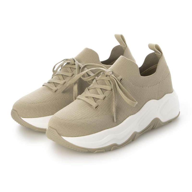 [イーボル] スニーカーブーツ ニットレースアップスニーカー レディース