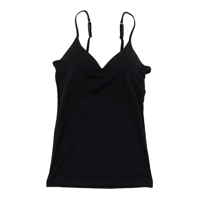 [Airin] レディースインナー カップ付きインナー モールドカップ付き ブラキャミ 綿混 無地 (M/L/LL) (ベージュ/ブラック/モカ/杢グレー/杢ブルー/杢チャコール) 572