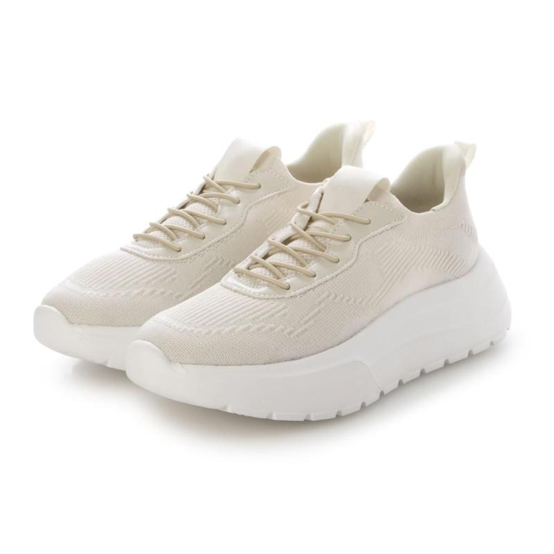 [イーボル] ドライビングシューズ 【軽量・柔らかい】 ニット厚底スニーカー レディース