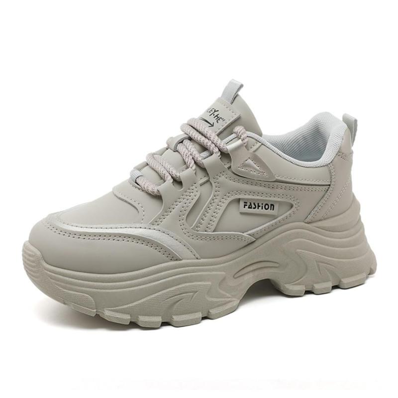 [CALASOU] 厚底スニーカーレディース ダッド シューズ ウォーキングシューズ 運動靴 防水性 レースアップ スニーカー カジュアル 5cm 身長アップ 通勤 通学 疲れない 黒 白