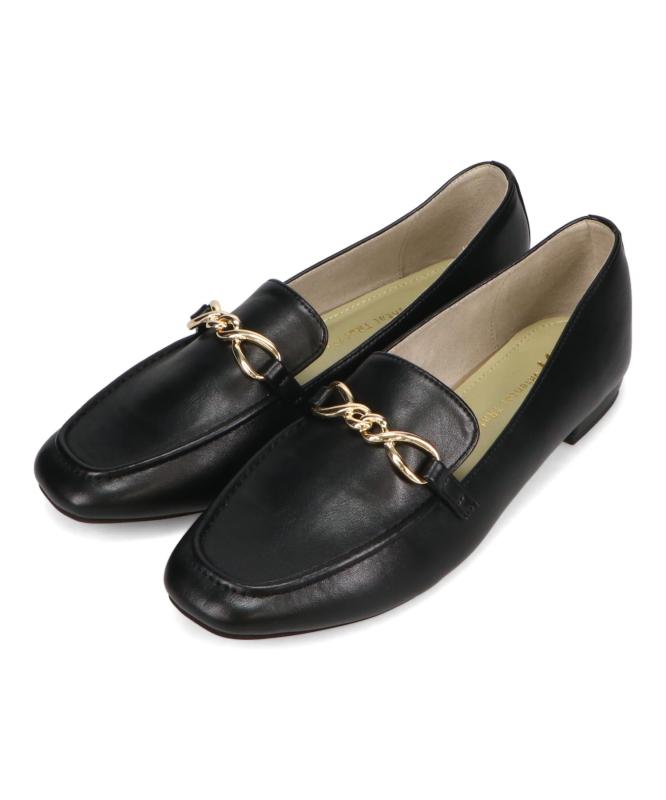 [オリエンタルトラフィック] ローファー パンプス レディース ねじりチェーン モチーフ 大きいサイズ 小さいサイズ 柔らかい クッション 52116