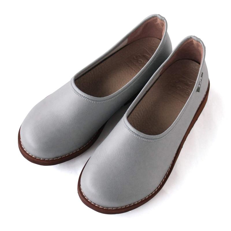 [やさしい靴工房 Belle&Sofa] スリッポン コンフォートシューズ パンプス フラット レディース 婦人靴 日本製 GARDN ガーデン (ブルーグレー