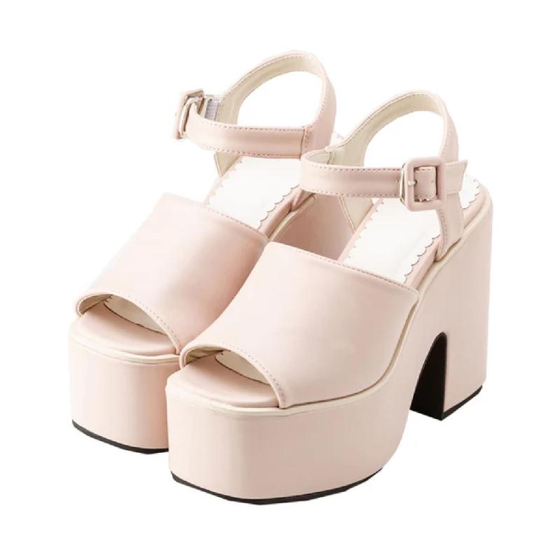 ディアマイラブ（DearMyLove） レディース 量産型 靴 スクエアトゥハイヒールサンダル 夢展望サンダル