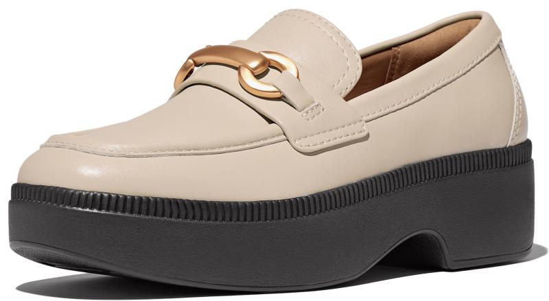 [フィットフロップ] ローファー F-LUMA CHUNKY-SNAFFLE LEATHER DEMI-WEDGE LOAFERS レディース