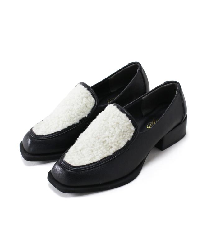 [セスト] もこもこ ボア ローファー 