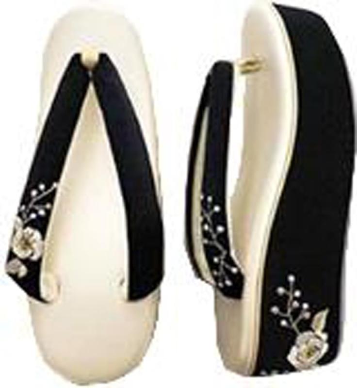 [アンドウ] 草履 山茶花刺繍 和装 履